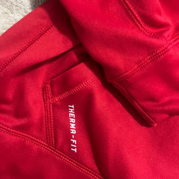 Nike Therma-Fit Red Hoodie with White Swoosh - Picture 3 of 4